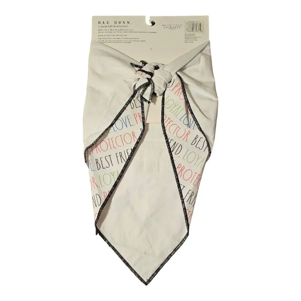 Rae Dunn 2 Pack Pet Bandannas Good Girl Size L/XL 100% Cotton NWT - Picture 2 of 5